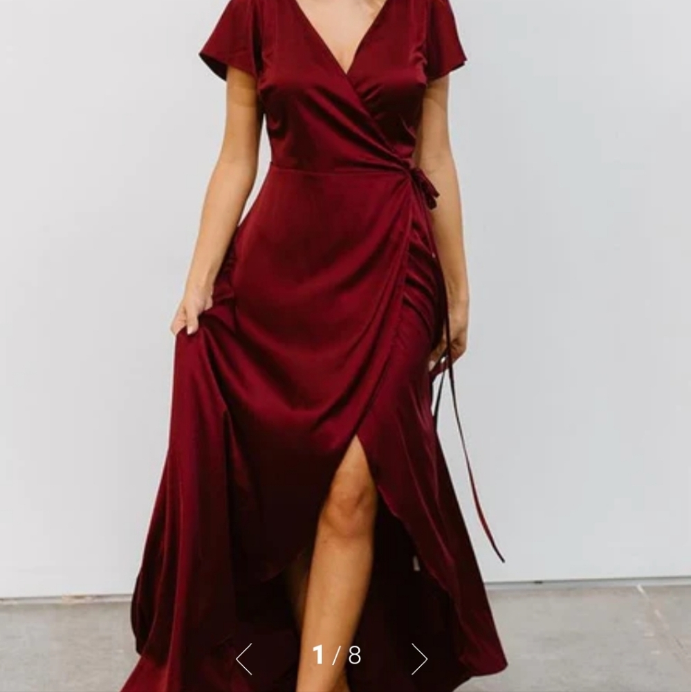 Baltic Born Krystal Satin Wrap Gown